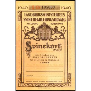 Svinekort - 1940.