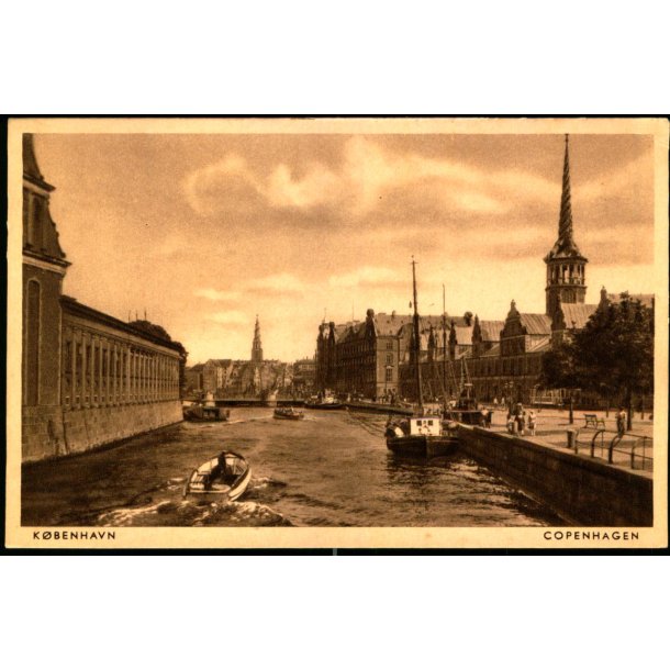 K�benhavn - Kanalparti ved B�rsen - Gr�nlunds Kortforlag 92