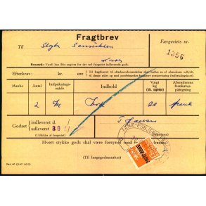 Fragtbrev -  1,25 kr Rigsvben Prov.  - Fra Esbjerg til Fan 20. Sept. 1966
