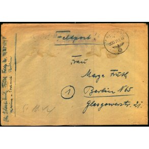 Tysk Feldpostbrev - Feldpoststempel 29 - 9 - 44 - Feldpost No. 35189 P - Til Berlin