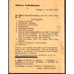 Odense Folkedansere - Tryksagskort u/n - Brugt