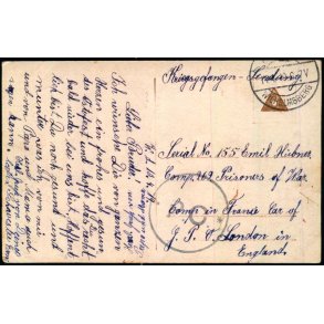 Krigs Gefangenensendung  - England - Wilhelmsberg 14 - 1 - 19 - Brugt