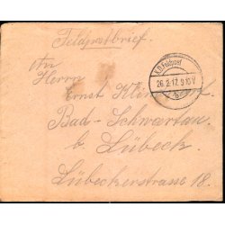 Feldpostbrev  - K.D. Feldpost.  26 -2 - 17  - Til Bad- Schwartau - Lbeck
