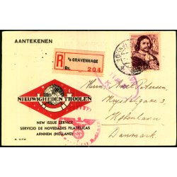 Rekomaderet - Censurpostkort fra Holland  11 - 7 - 44 - Til Danmark