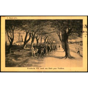 C. Bayer - Frederik VII med sin Stab paa Volden - Alex Vincent 14 - Brugt