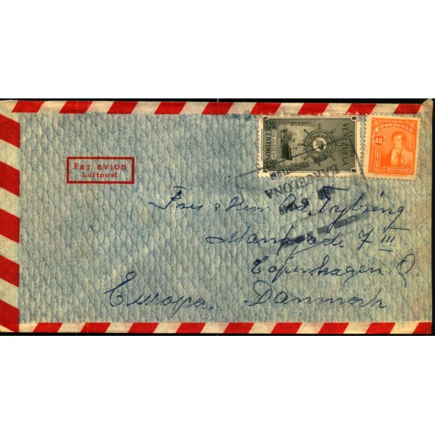 Luftpost Brev fra Venezuela til Danmark - 5 - 4 - 1949