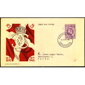 Kong Christian d. X - 75 rs Fdselsdag - Frstedagskuvert.