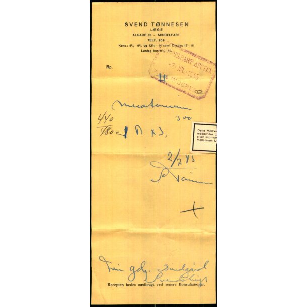 Recept - Svend Tnnesen - Middelfarts Apothek - 2 - 7 - 1945