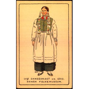 BW - Ly - Dansedragt ca. 1840 - Dansk Folkemuseum - Alfred Jocobsen 45 - Ubrugt 