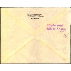 Brev til Aarhus 13. Okt. 1955  - Retur   - Kassebrev - Modtagelse Mgtet - Brugt