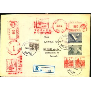  Efterporto - Anbefalet Brev fra Jugoslavien 24 - 6 - 83   til  Valby   - Efterporto 9,00 +9,00 ?