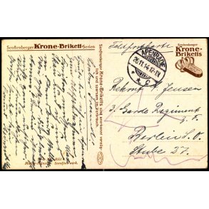 Feldpost - Apenrade  26 - 1 - 14  - Til Berlin. - Billedside : Sandfuhrwerk