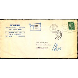 Brev fra Frankrig til Danmark 24 - 9 - 1971 - Efterporto 120 re