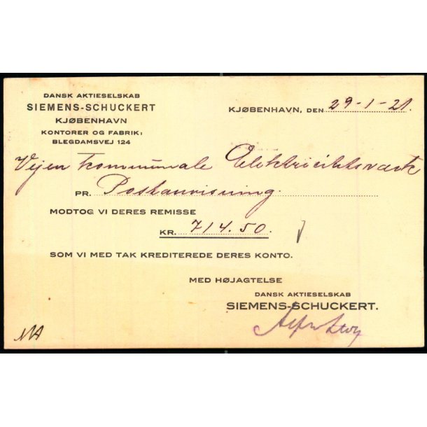 Siemens - Schuckert - Kbh. - u/n - Brugt