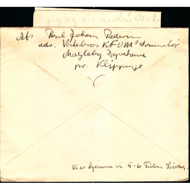 Brev med indhold (1 Ark) fra Vesterbros K.F.U.M. Sommerlejr 1943 - Magleby - Klippinge - Brugt