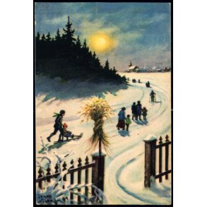 Jenny Nystrm - God Jul - Visitkortformat - A.Eliasson u/n - Ubrugt