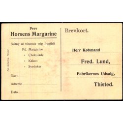 K�bmand Fred. Lund - Horsens Margarine - Fabrikernes Udsalg - Scharling u/n - Ubrugt