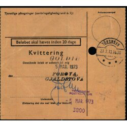 Postanvisning fra Nolsy - Frerne -   26 - 2 73 - Torshavn 27 - 2 73 ?