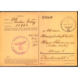 Feldpostkort - Feldpoststempel  18 - 6 - 42 - Til Wien 1 - Censur