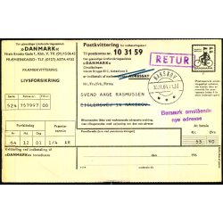 Postkvittering - Skandinavia - Retur 2 - 12 - 72 -  Brugt