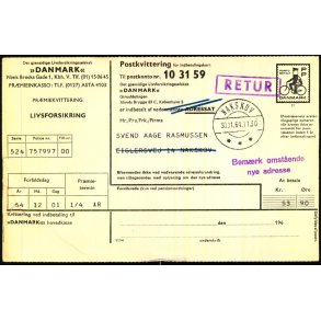 Postkvittering - Skandinavia - Retur 2 - 12 - 72 -  Brugt