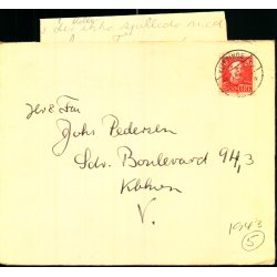 Brev med indhold (1 Ark) fra Vesterbros K.F.U.M. Sommerlejr 1943 - Magleby - Klippinge - Brugt