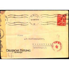 Censurbrev fra Norge  12 - 10 - 42 - Til Danmark