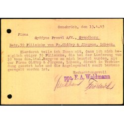 Censurkort fra Tyskland -  19 - 4 - 43 - Til Danmark