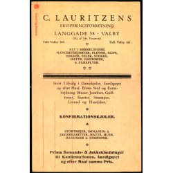 C. Lauritzens - Ekviperingsforretning - (Paa Skamlingsbankepkort u/n)