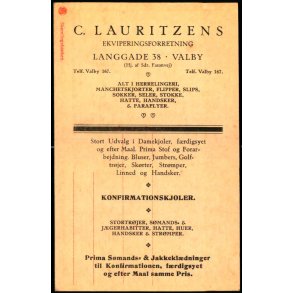 C. Lauritzens - Ekviperingsforretning - (Paa Skamlingsbankepkort u/n)