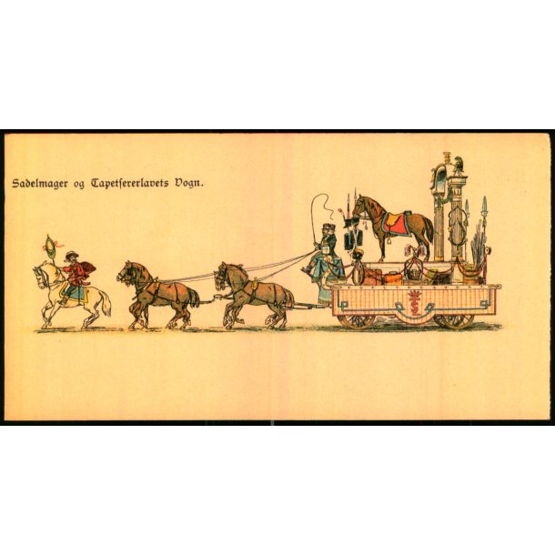 Sadelmager og Tapetsererlavets Vogn - Visitkort 14 x7 u/n - Ubrugt