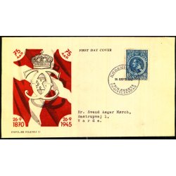 Kong Christian d. X - 75 rs Fdselsdag - Frstedagskuvert.