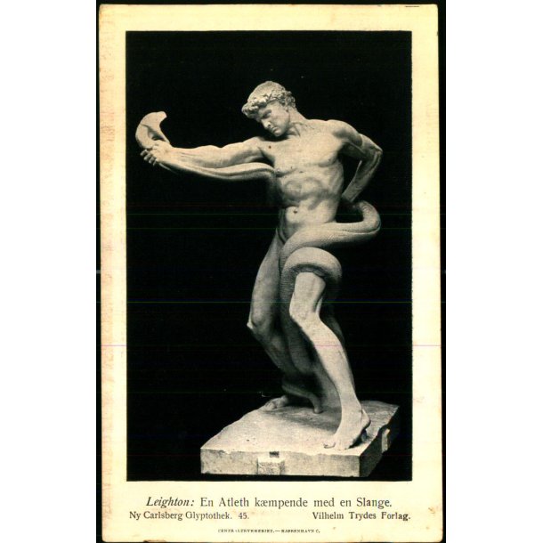 Ny Carlsberg Glyptotek 45  - Leighton : En Atleth kmpende med en Slange - Vilhelm Trydes Forlag u/n
