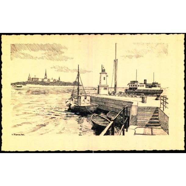 V. Hancke - Ved Havnemolen - Helsingr - Stender u/n  - Ubrugt