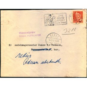  Brev til Brunsgade - her - 2 dec. 1957  - Retur ubekendt adresse - Kassebrev - Brugt