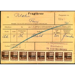 Fragtbrev - 8 x 1kr Rigsvben Prov.  - Fra Esbjerg til Fan ? - ?