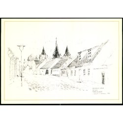 Pr�stegade med gamle huse - u/n - Ubrugt