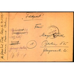 Tysk Feldpostbrev - Feldpoststempel 9 - 10 - 44 - Feldpost No. 35189 P - Til Berlin