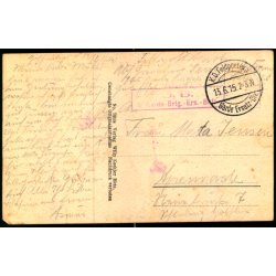 Feldpost - K.D. Feldpostxped.   13 -6 -15 - Til Apenrade - Billedside : Savonnire