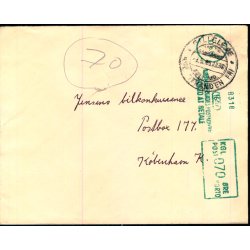 Efterporto - Ufrankeret Brev til Kbenhavn K  3 - 5 - 66 - Efterporto 70 re.