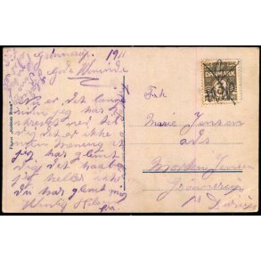 Postkort - Blkannuleret  3 - 1911 - Brugt