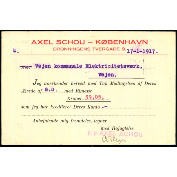 Axel Schou - Kbh. - u/n - Brugt