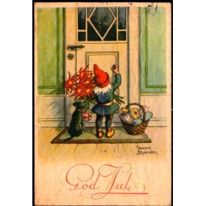 Jenny Nystrm - God Jul - Visitkortformat - A.Eliasson u/n - Brugt
