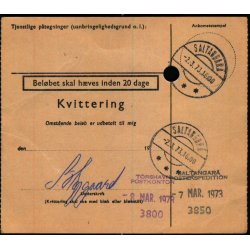 Postanvisning fra Eidi - Frerne -   28 - 2 - 73 - 