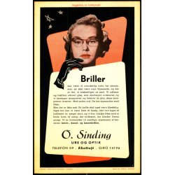 O. Sinding - Ure og Optik - Ebeltoft - Bagsiden er Trkpapir