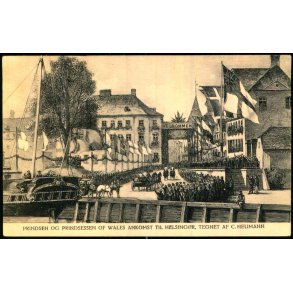 Prindsesen og Prinsessenssen of Wales Ankomst til Helsing�r - K. Nielsen u/n - Ubrugt