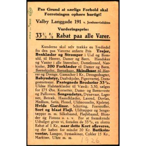 Paa grund af s�rlige Forhold skal Forretningen oph�re hurtigt !- EDFPH 2596/4