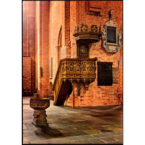 Ringsted - D�befond og Pr�dikestol i Sct. Bendts Kirke - Stender 149 212 011 - Brugt