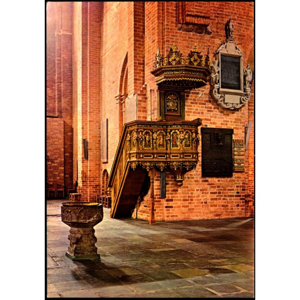 Ringsted - D�befond og Pr�dikestol i Sct. Bendts Kirke - Stender 149 212 011 - Brugt