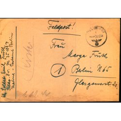 Tysk Feldpostbrev - Feldpoststempel 28 - 10 - 44 - Feldpost No. 35189 P - Til Berlin
